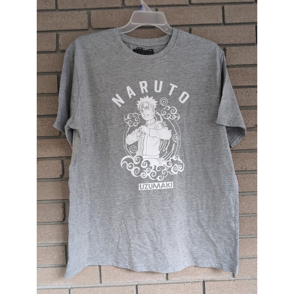 Grey Anime Naruto T-Shirt Size:XL